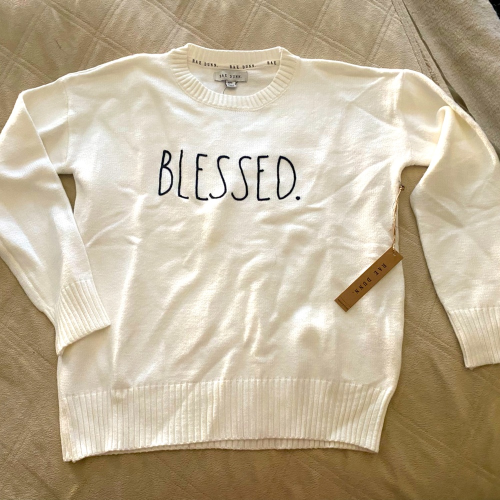 NWT Rae Dunn “Blessed” Sweater